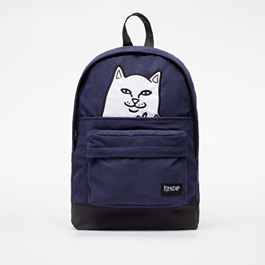 Backpacks RIPNDIP Lord Nermal Velcro Hands Corduroy Backpack Navy Footshop