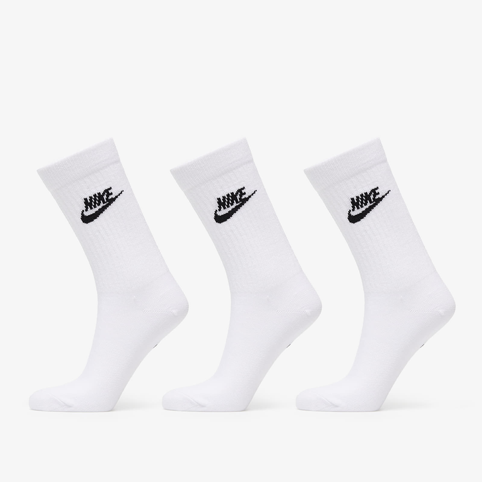 Levně Nike Sportswear Everyday Essential Crew Socks 3-Pack White/ Black