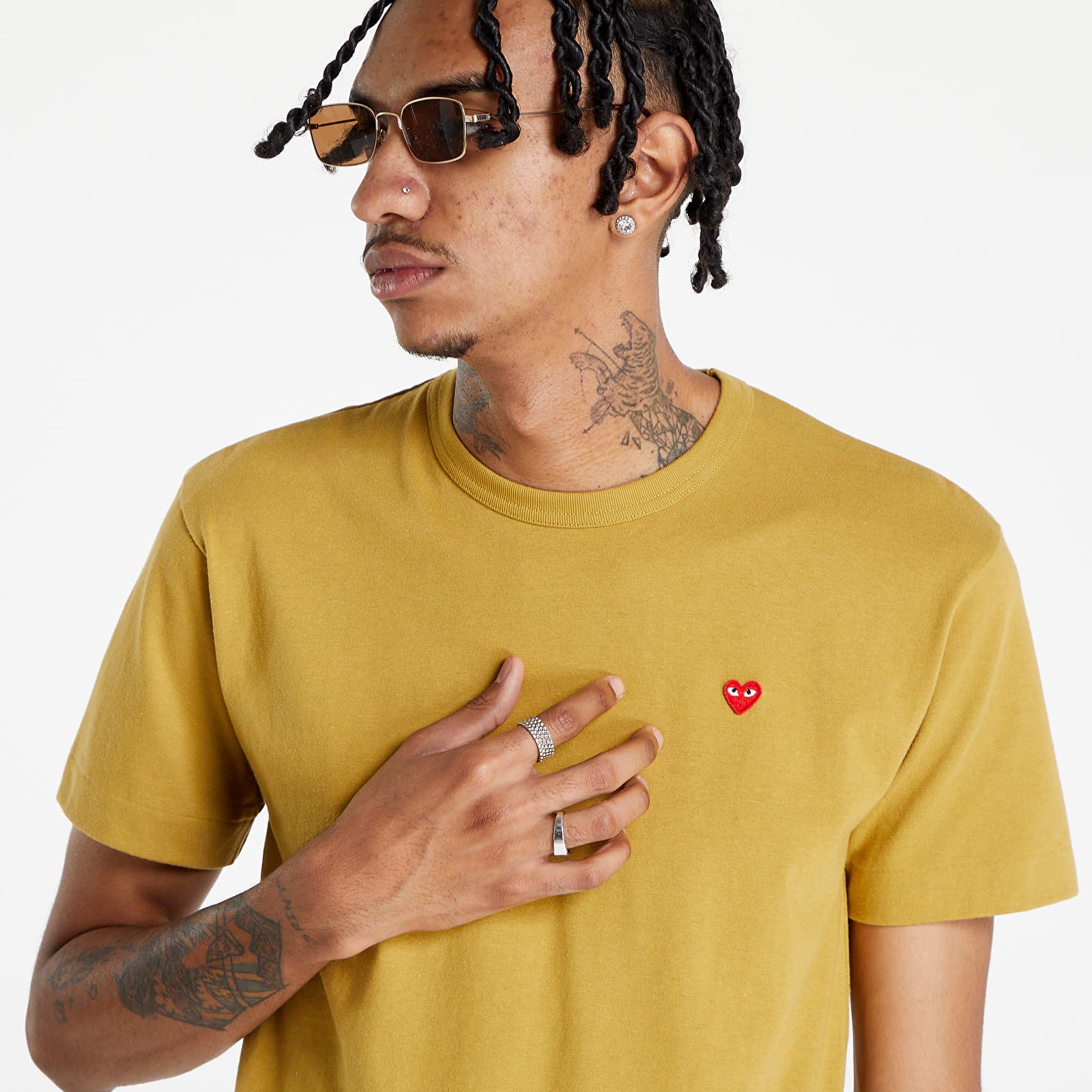 Tričká Comme des Garçons PLAY Heart Logo Tee UNISEX Olive