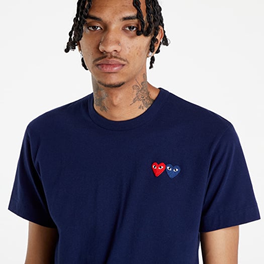 Comme des garcons t shirt blue heart online