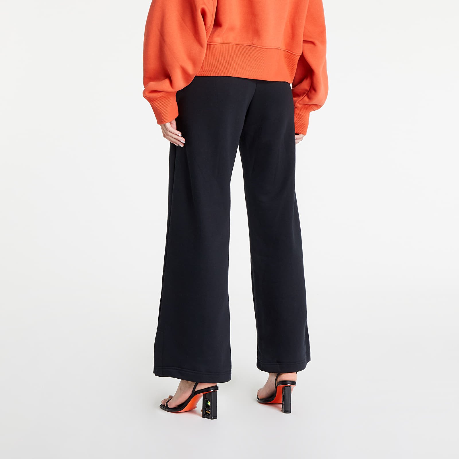 Džíny a kalhoty Nike Sportswear Phoenix Fleece Women's High-Waisted Wide-Leg Sweatpants Black/ Sail