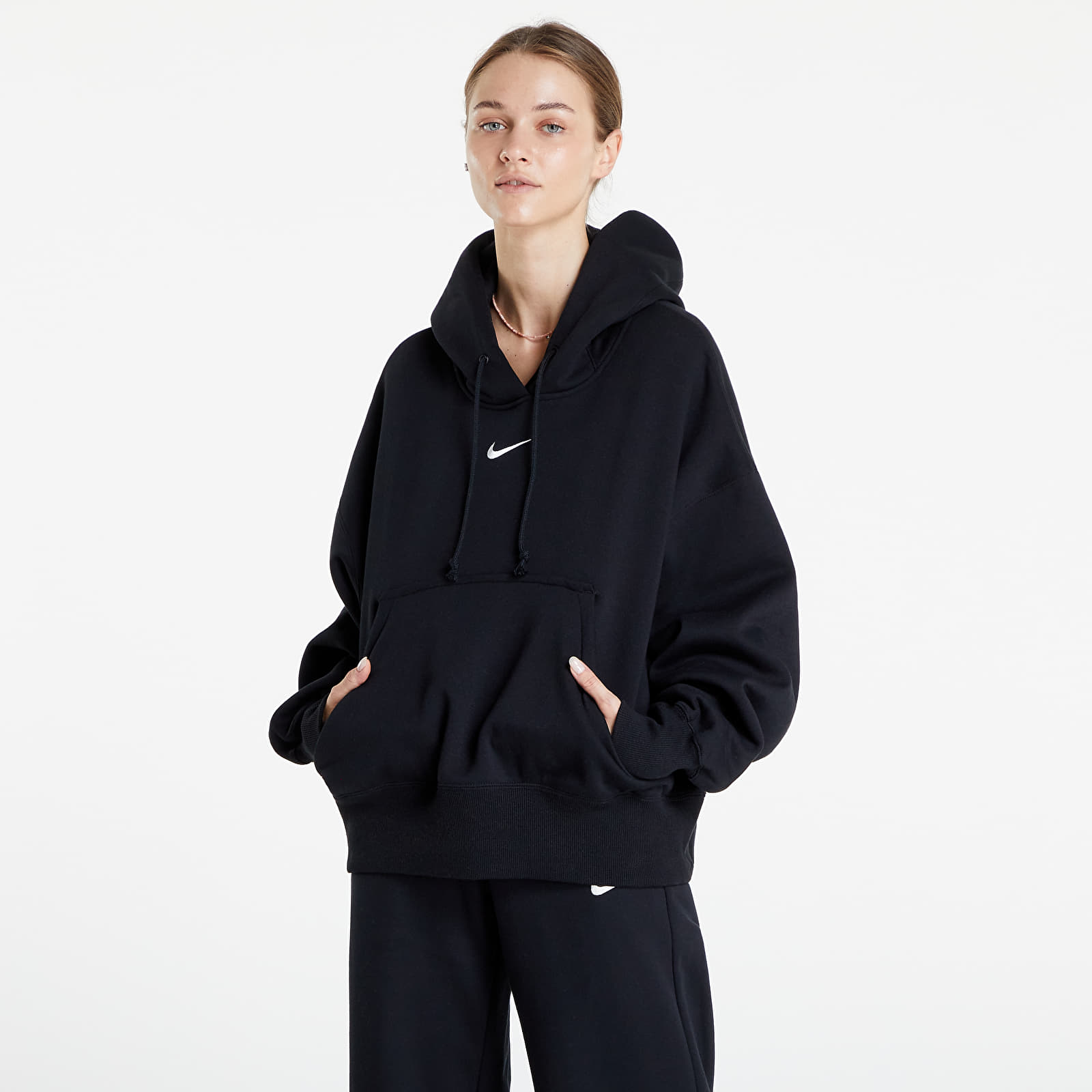 Φούτερ Nike Sportswear Phoenix Fleece Women's Over-Oversized Pullover Hoodie Black/ Sail