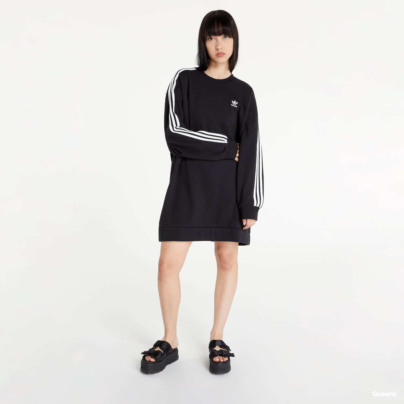 Black Dress adidas Footshop | Dress Sweatshirt Long Classics Sleeve Adicolor