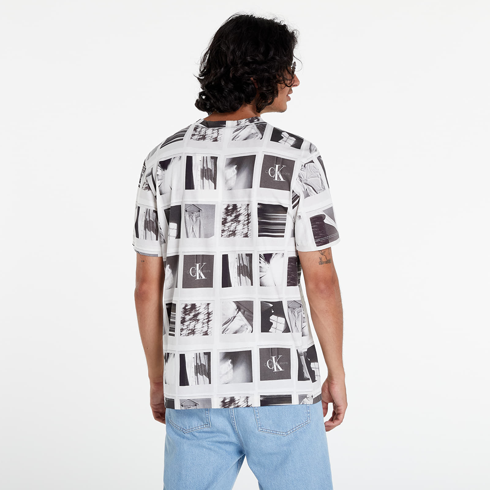 Tričká Calvin Klein Jeans Polaroid Aop Tee Creamy White
