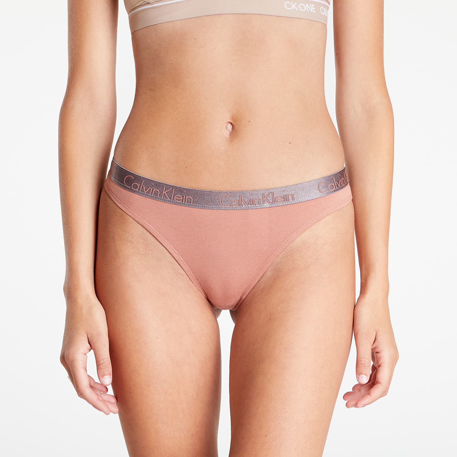 Micro Lace Thong Panty Peach Melba S by Calvin Klein