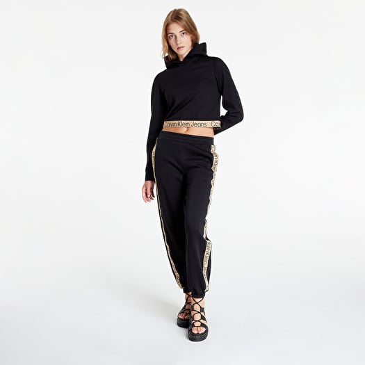 Broeken en spijkerbroeken Calvin Klein Jeans Logo Tape Joggers Pants Black Footshop