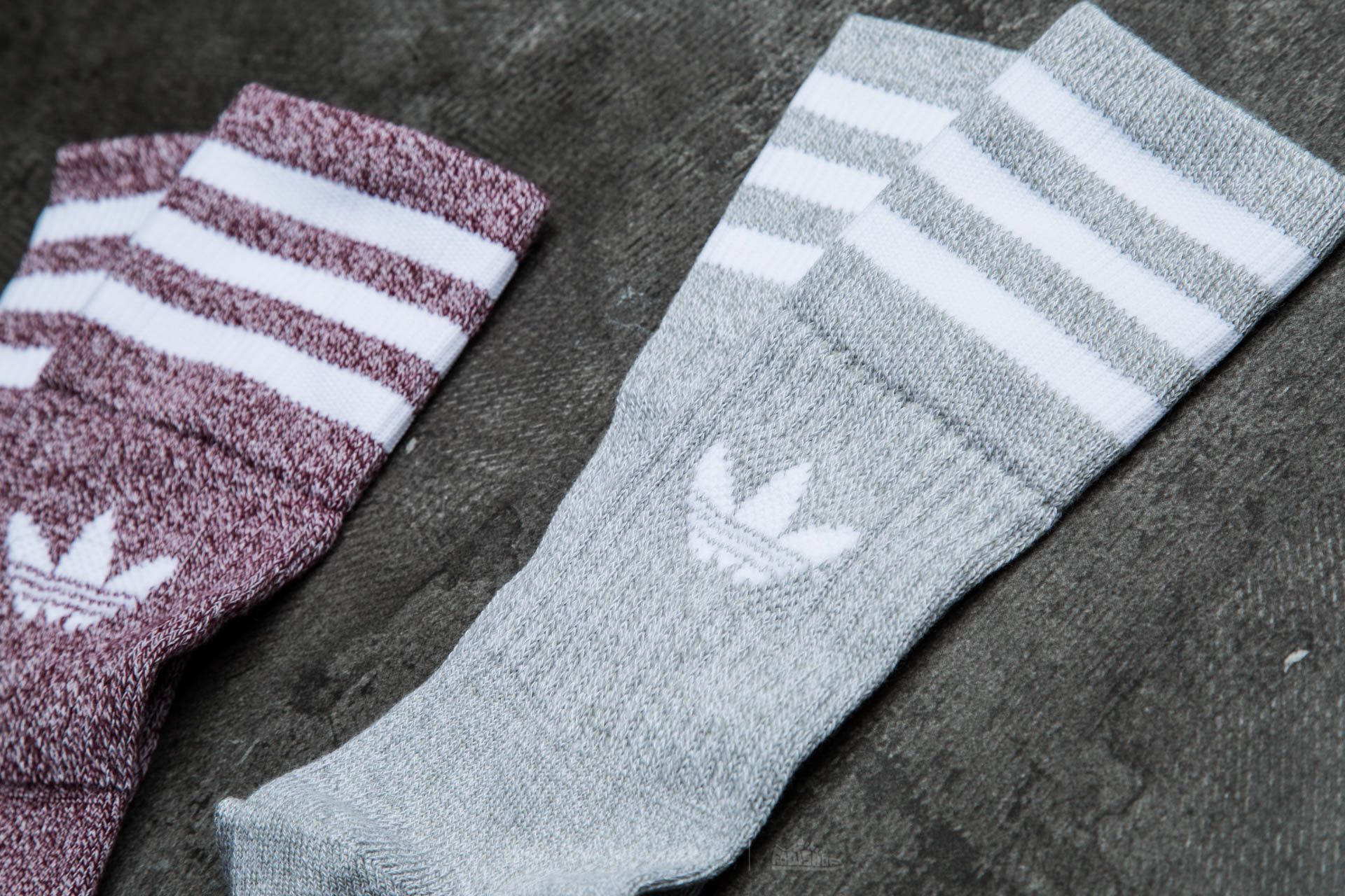 Skarpetki adidas Solid Crew Socks Melange Grey/ Maroon
