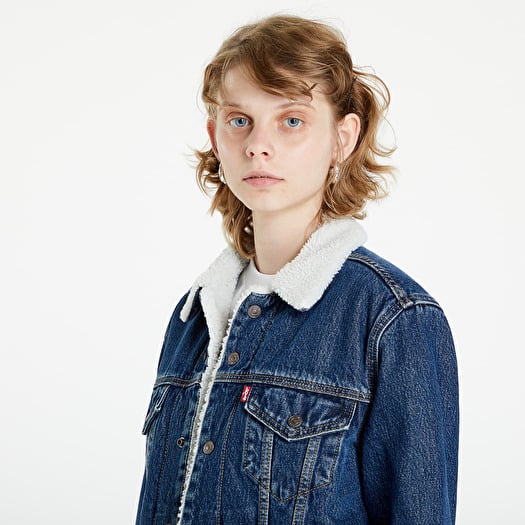 Levis sherpa shop jacket indigo