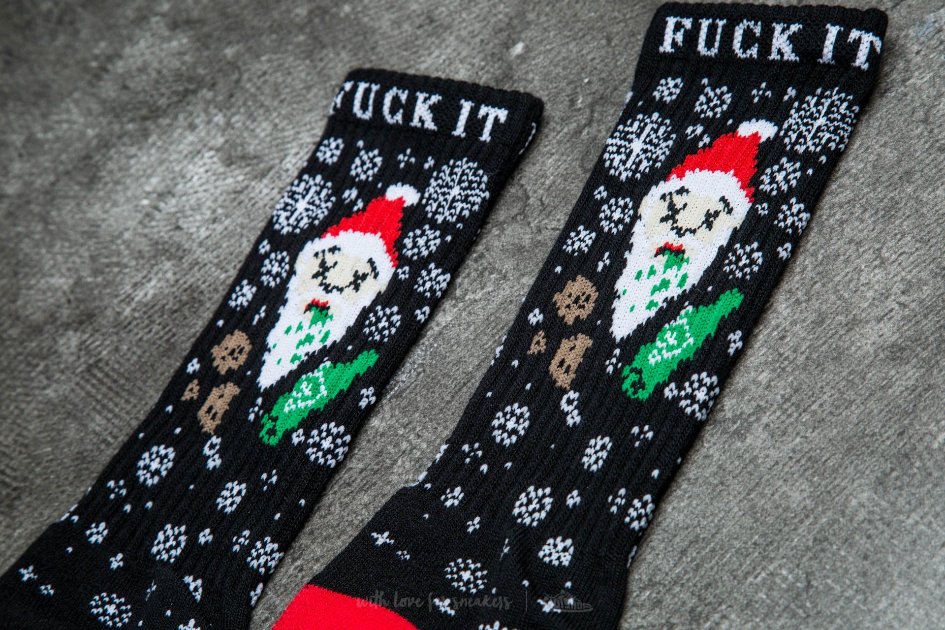Ponožky HUF Apparel Boozing Santa Crew Socks Black