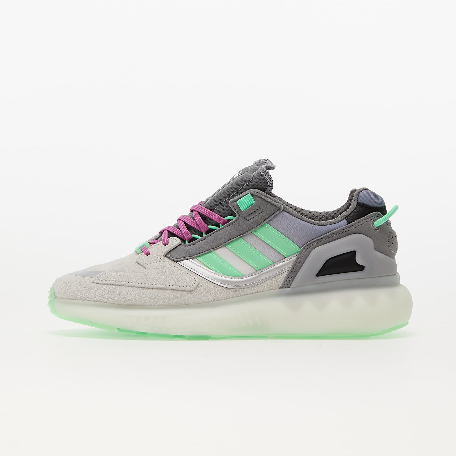 Zapatillas Hombre adidas ZX 5K BOOST Grey Three/ Beam Grey/ Semi Purple Lime