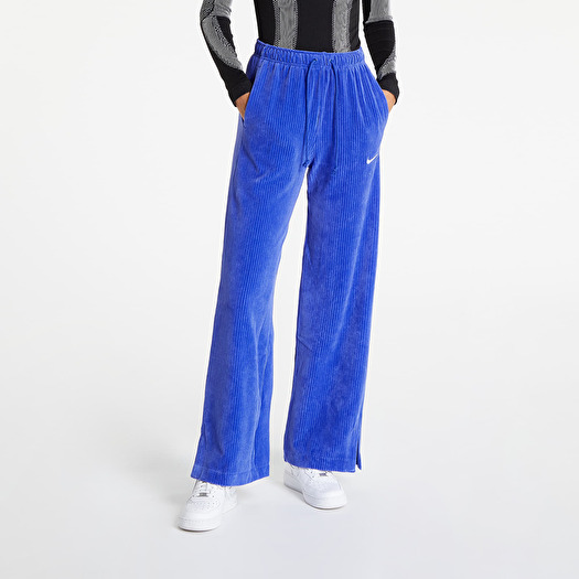 Nike velour wide leg pants in black