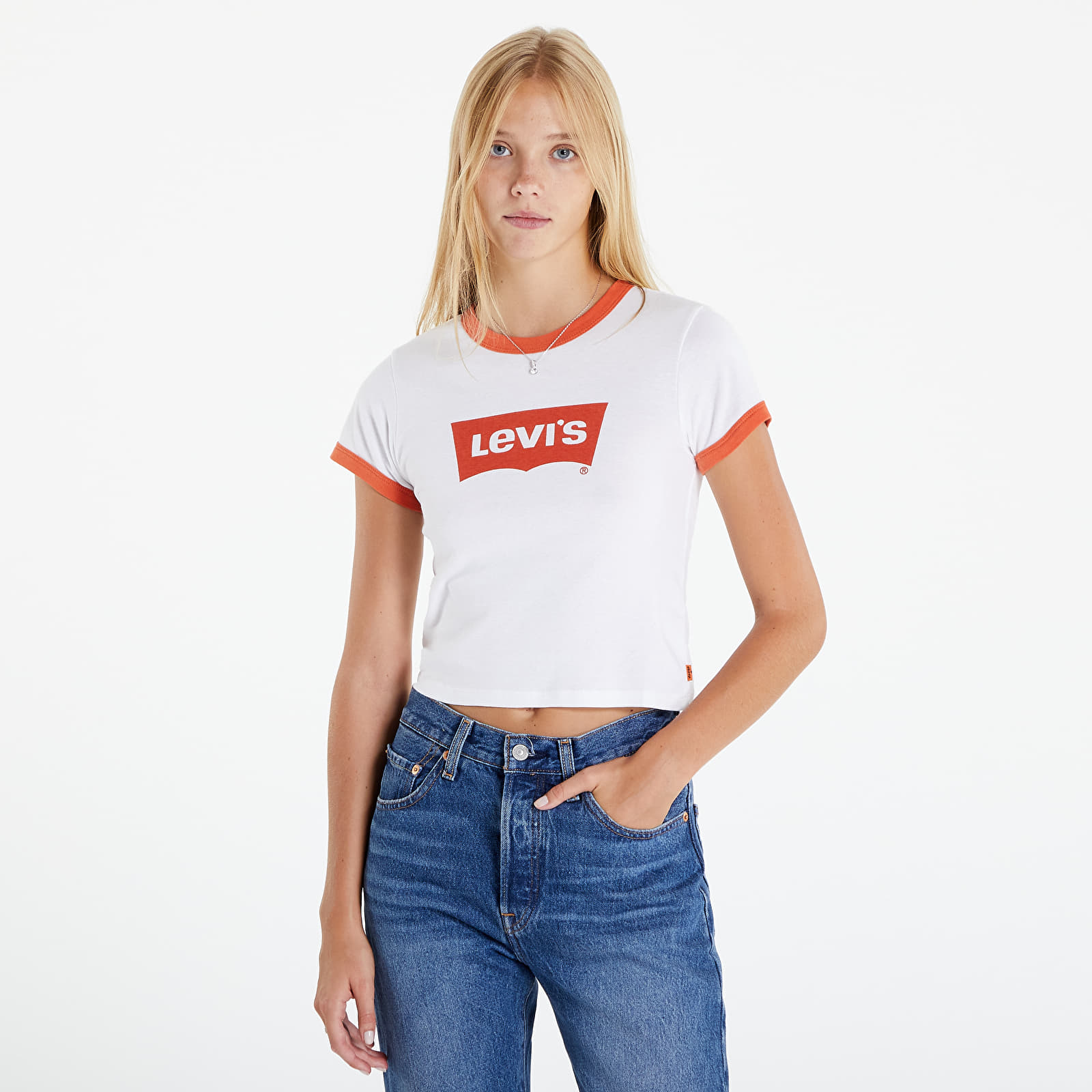 T-shirts Levi's® Graphic Ringer Mini Tee White/ Orange