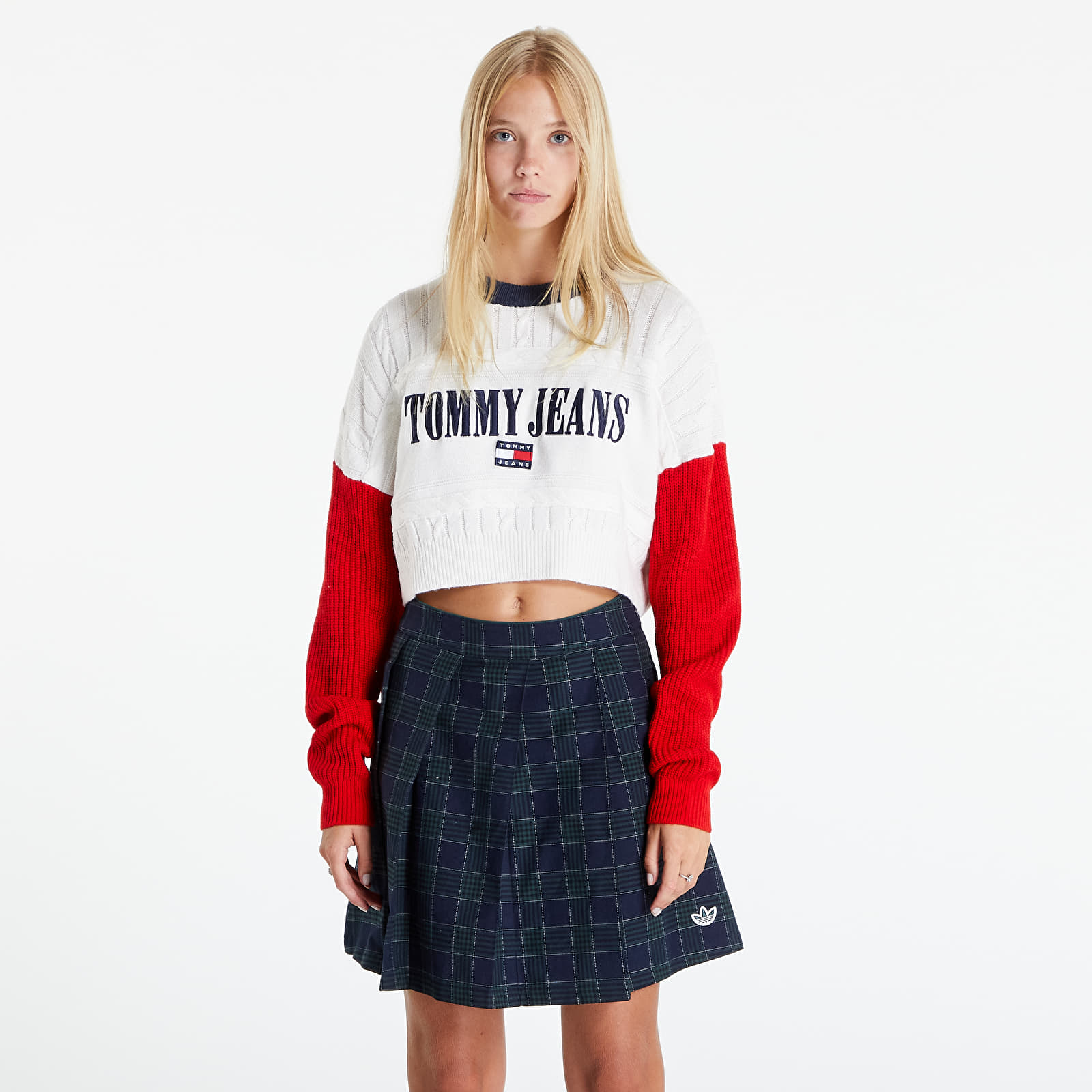Sweaters Tommy Jeans Tjw Rlxd Crop Archiv White/ Red