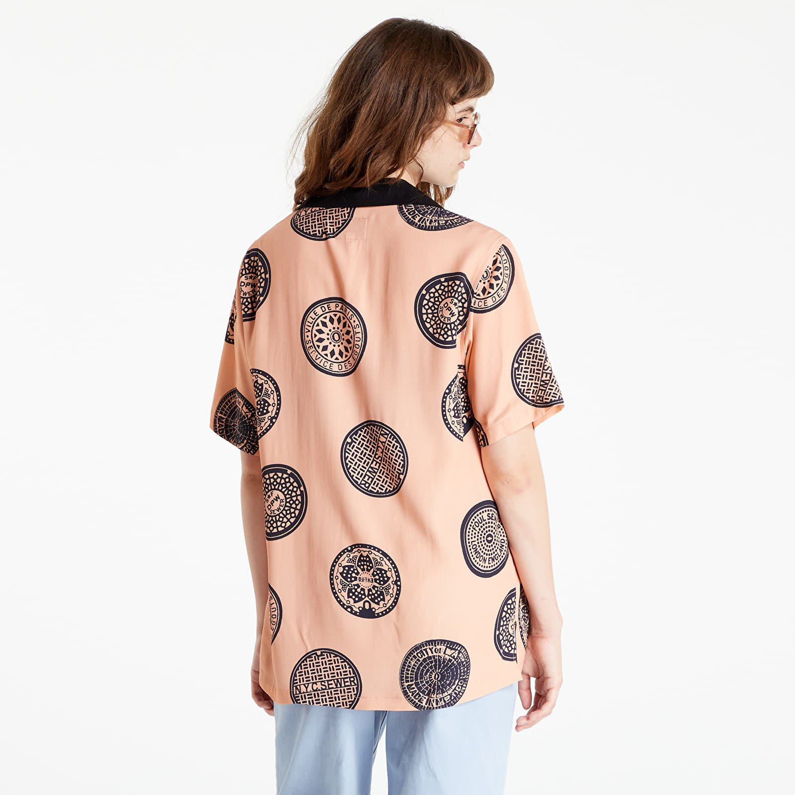 Shirts HUF Drain Cover Woven Top Blush
