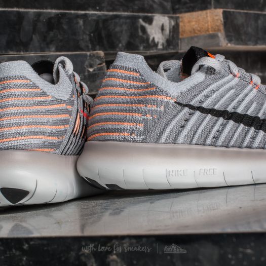 Women s shoes Nike Wmns Free Run Flyknit Wolf Grey Black Bright Mango Footshop
