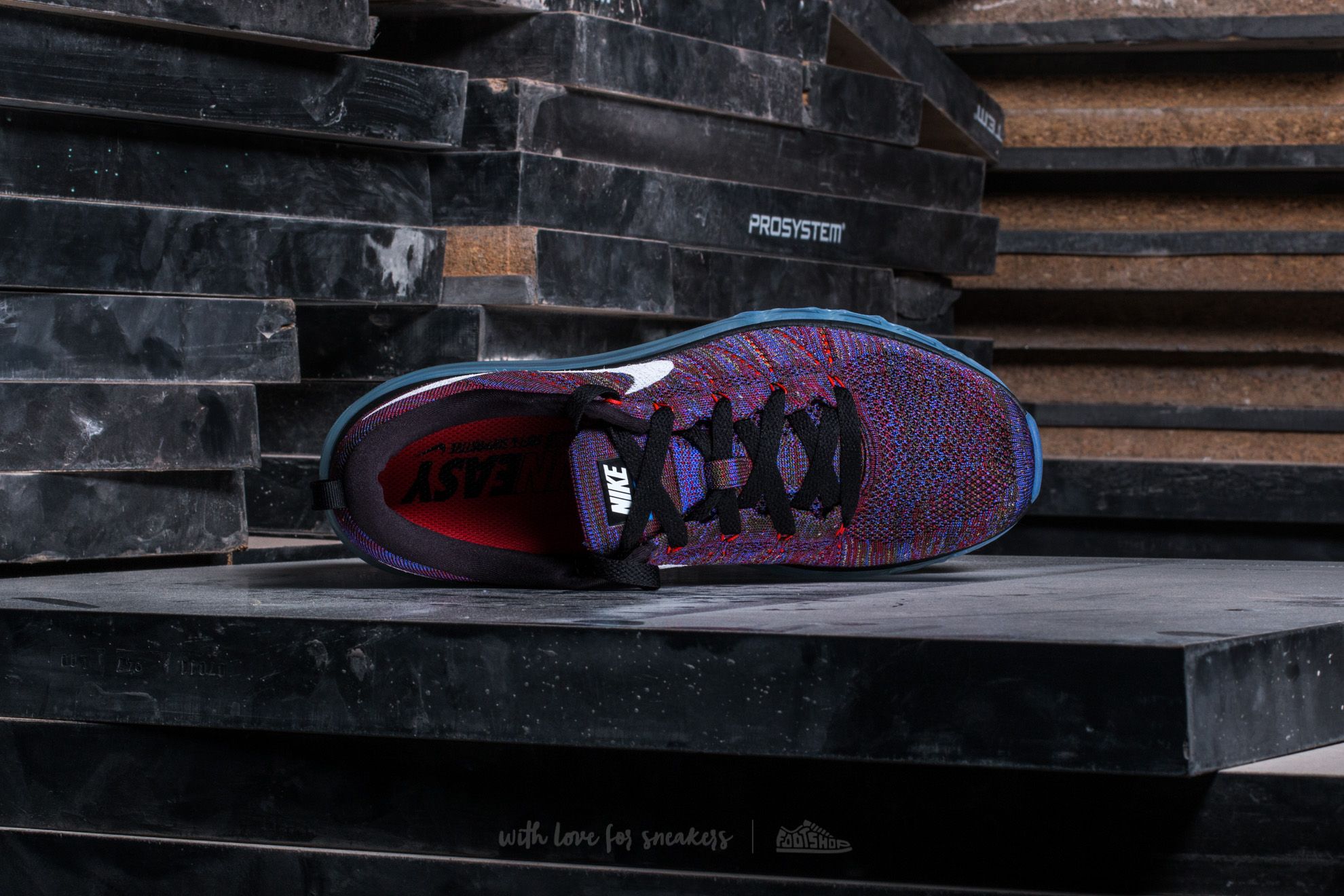 Buty męskie Nike Flyknit Max Black/ White-Medium Blue