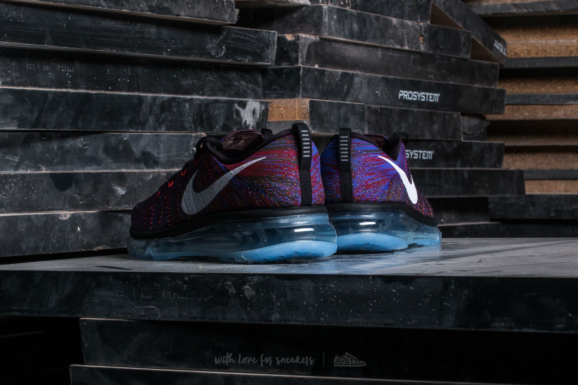 Buty męskie Nike Flyknit Max Black/ White-Medium Blue