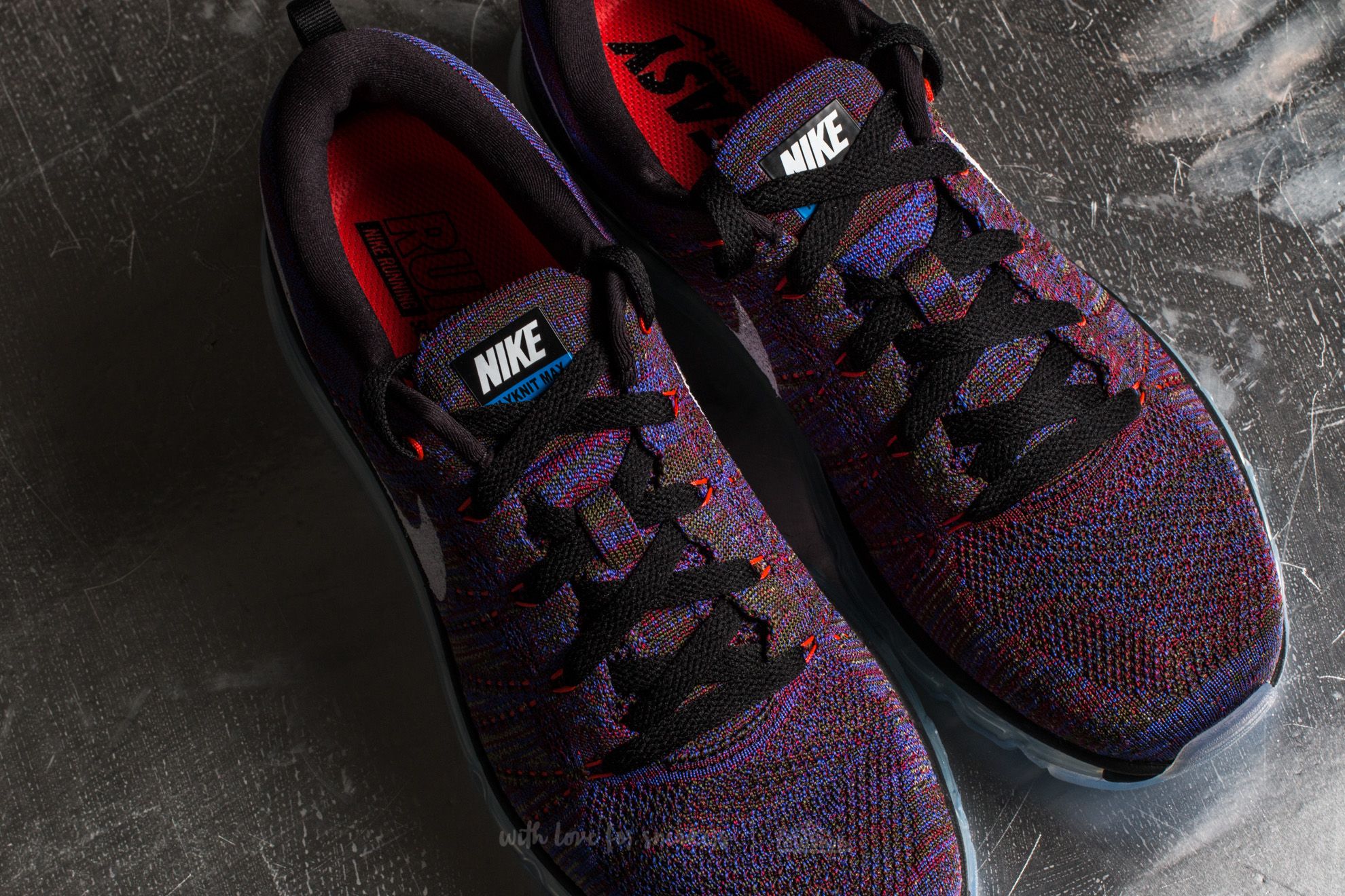 Buty męskie Nike Flyknit Max Black/ White-Medium Blue