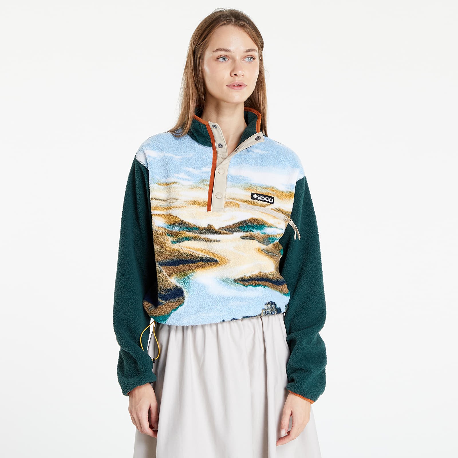 Φούτερ Columbia Helvetia™ Cropped Half Snap Warm Copper CRG Print/ Spruce