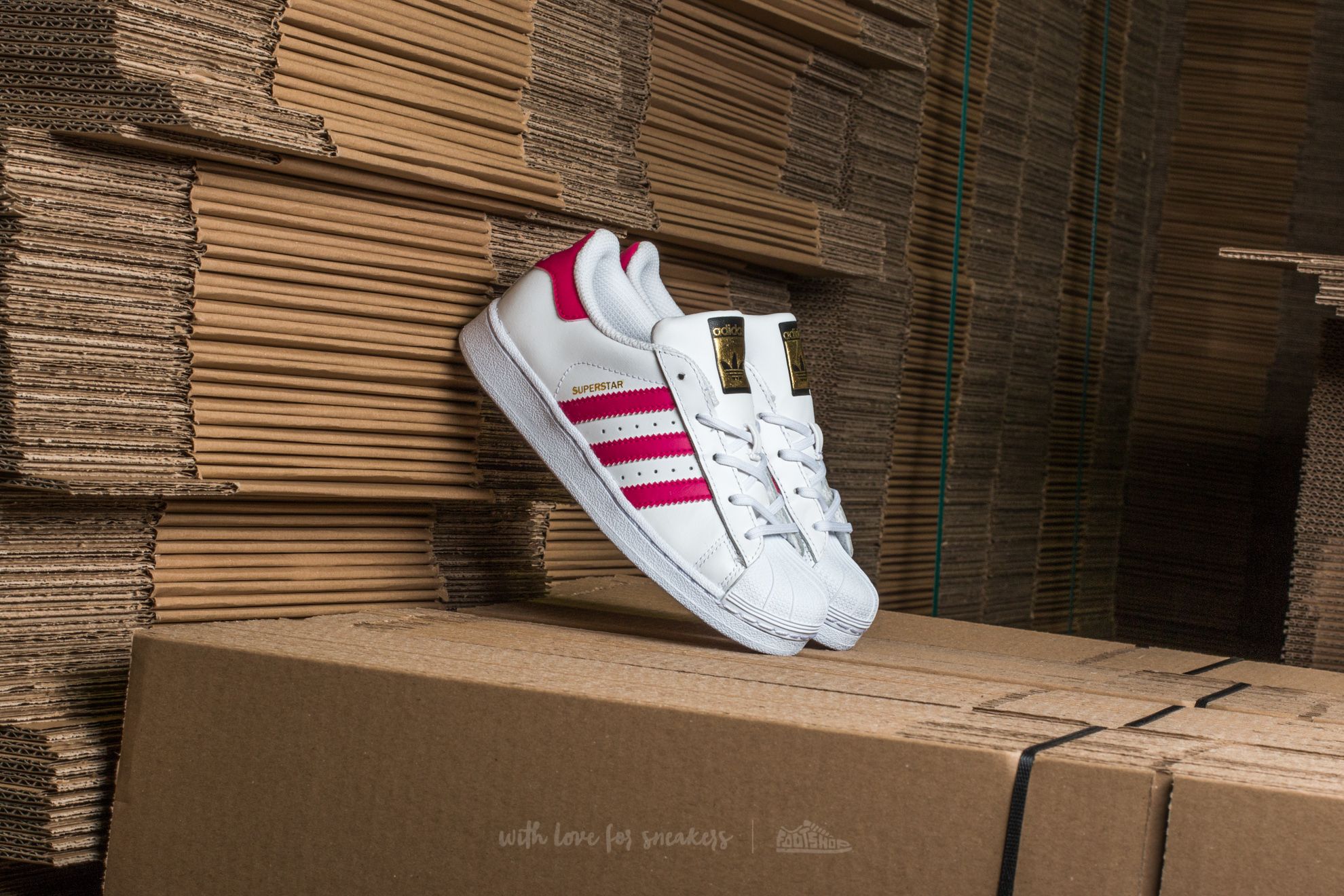 Buty dziecięce adidas Superstar I FtwWhite/ BoPink/ FtwWhite