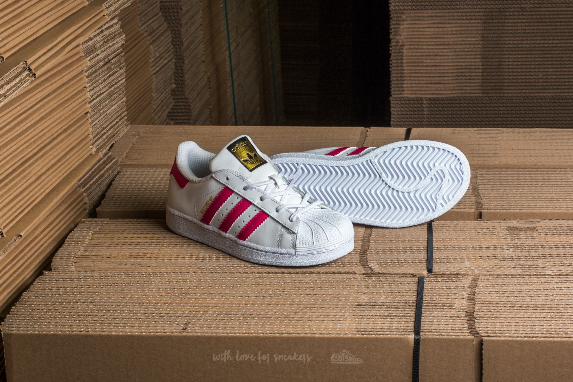 Buty dziecięce adidas Superstar I FtwWhite/ BoPink/ FtwWhite