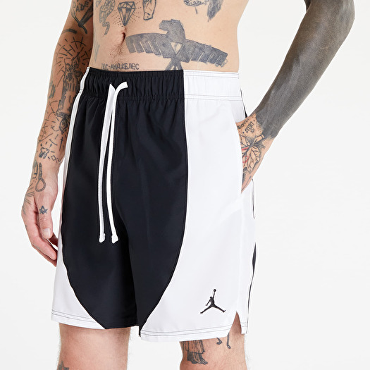 Black and white jordan shorts hotsell