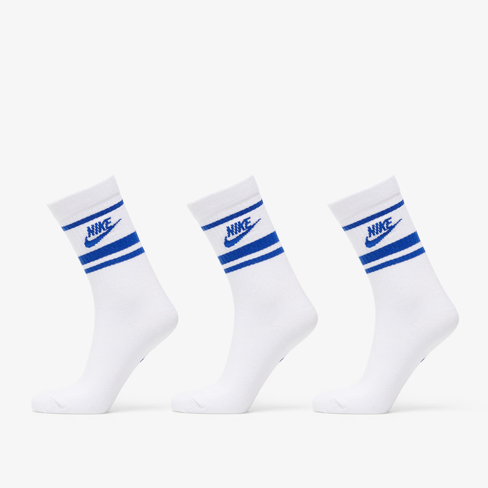 Levně Nike Sportwear Everyday Essential Crew Socks 3-Pack White/ Game Royal