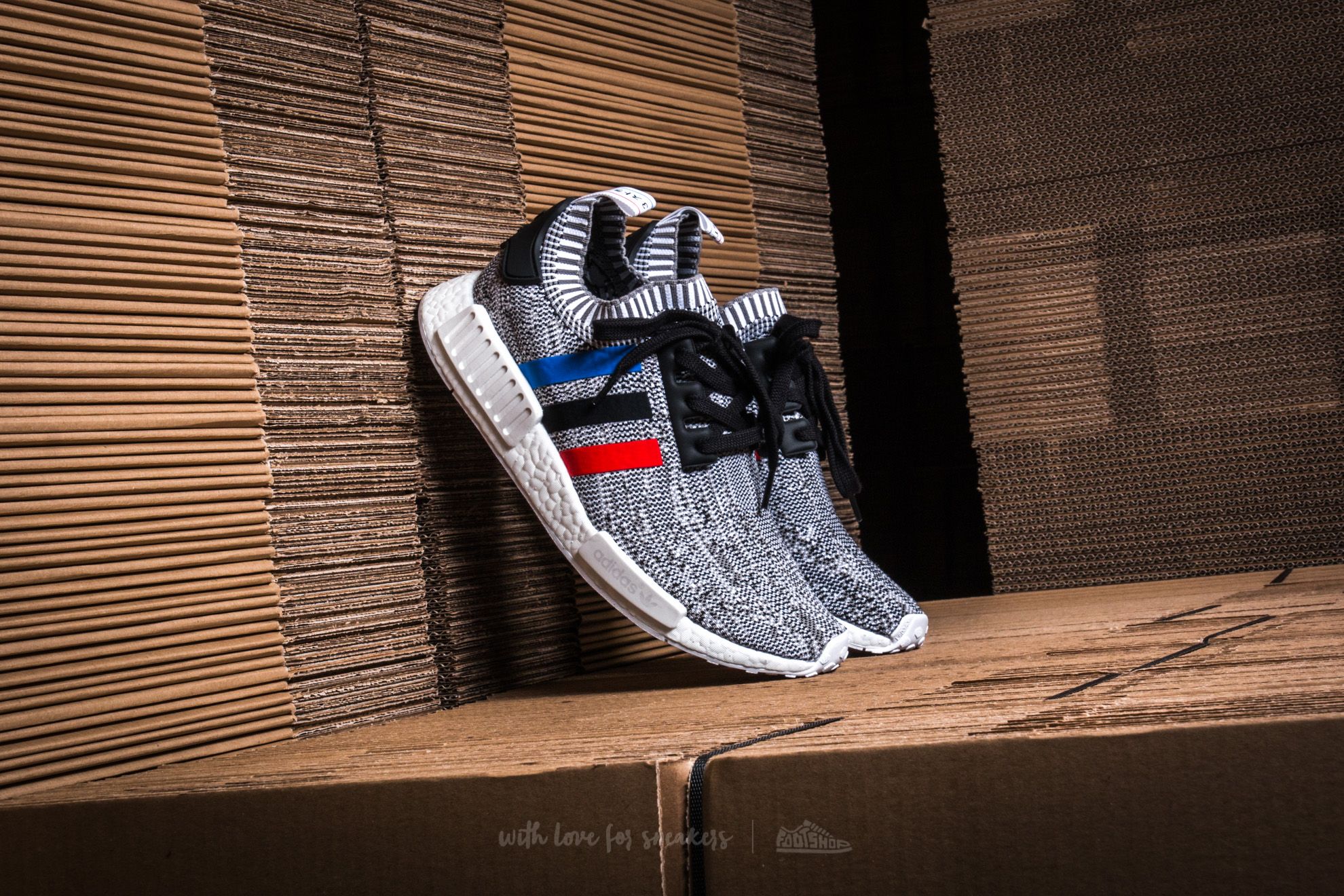 Adidas nmd r1 primeknit white white black clearance