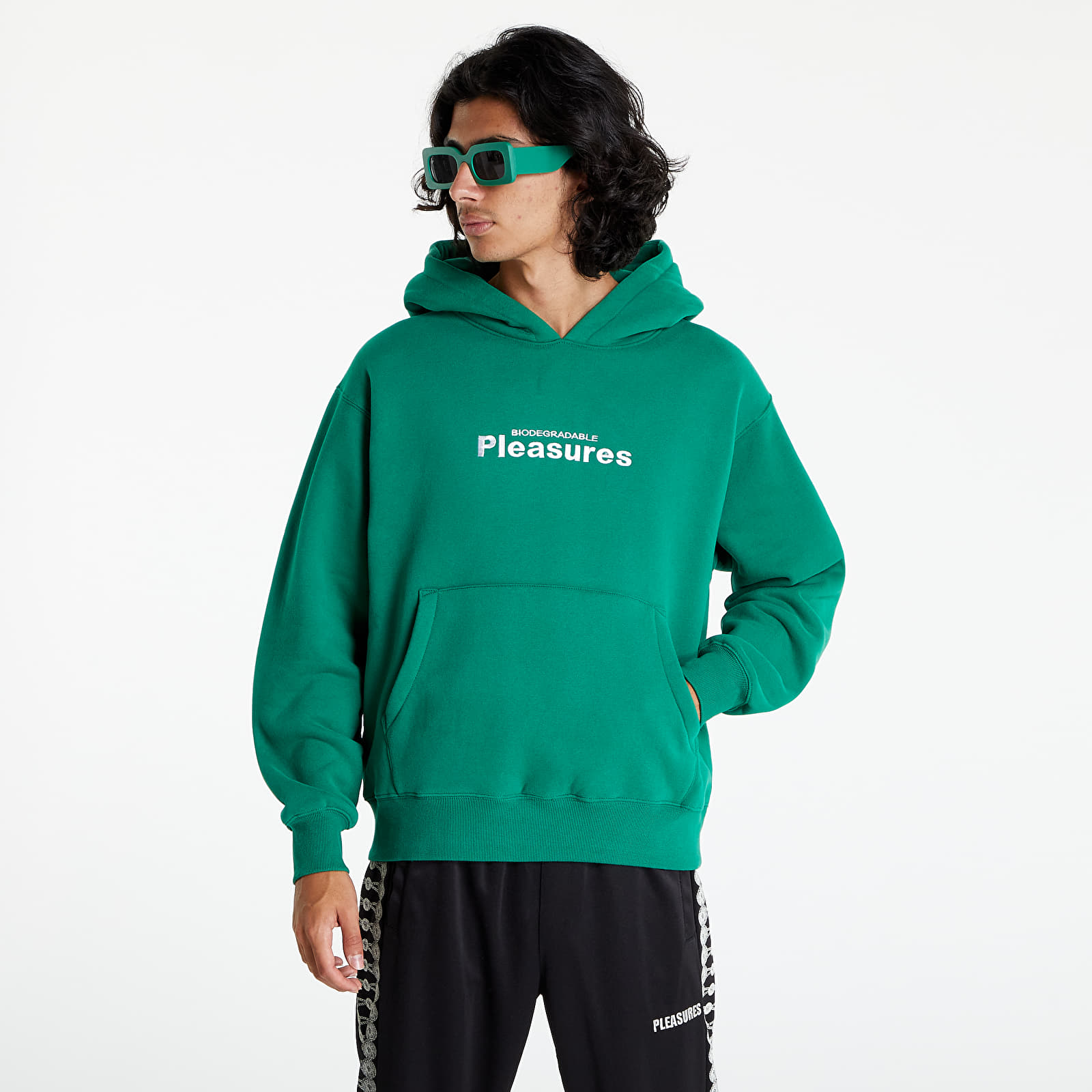 Pleasures green hoodie store