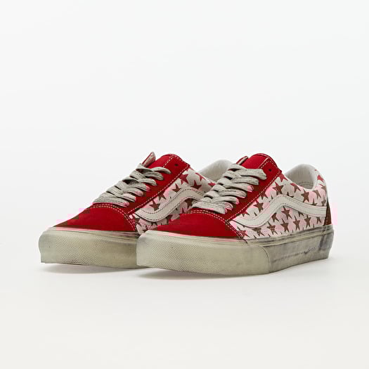 Vans old skool red white top