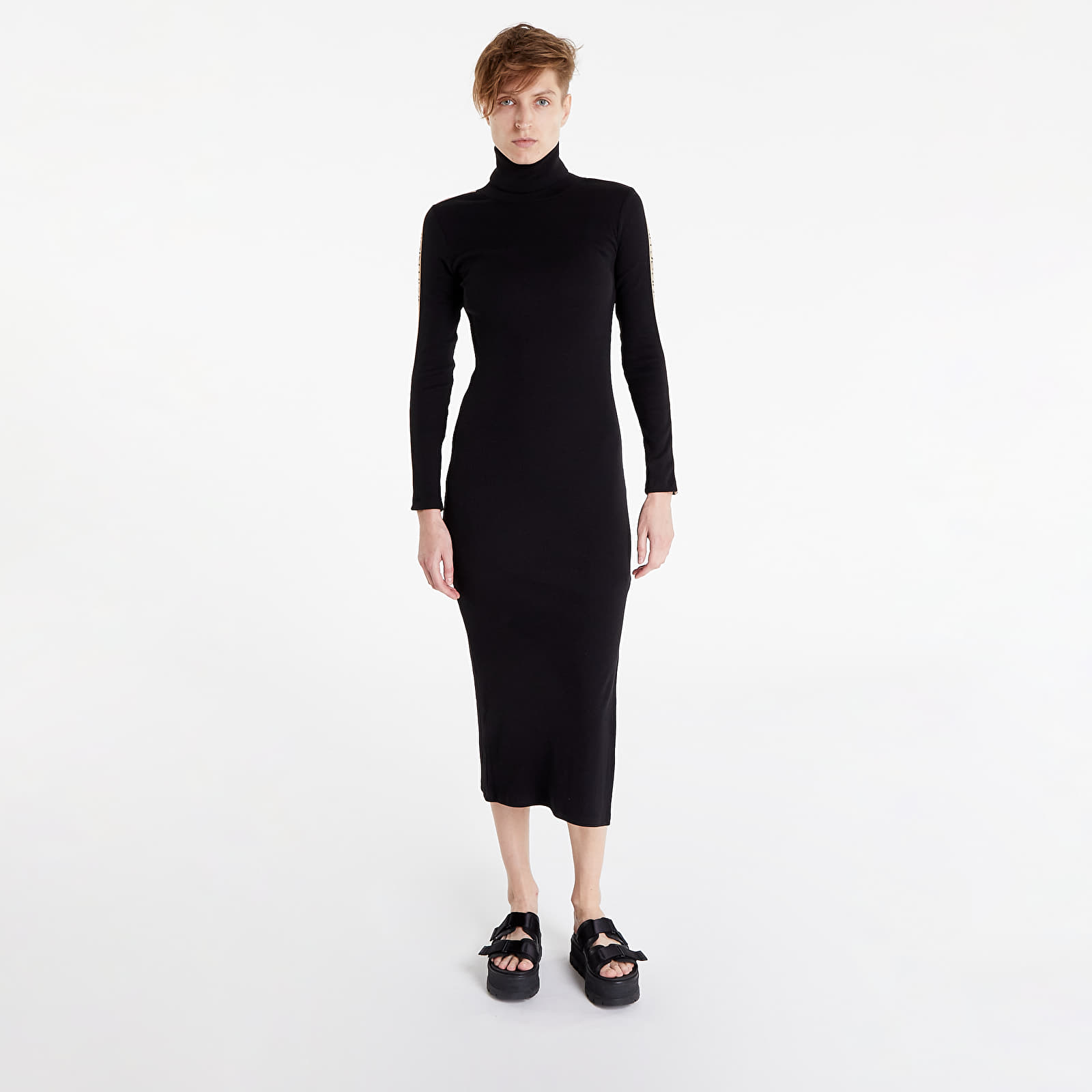 Dress Calvin Klein Jeans Logo Tape Roll Neck Dress Black | Footshop