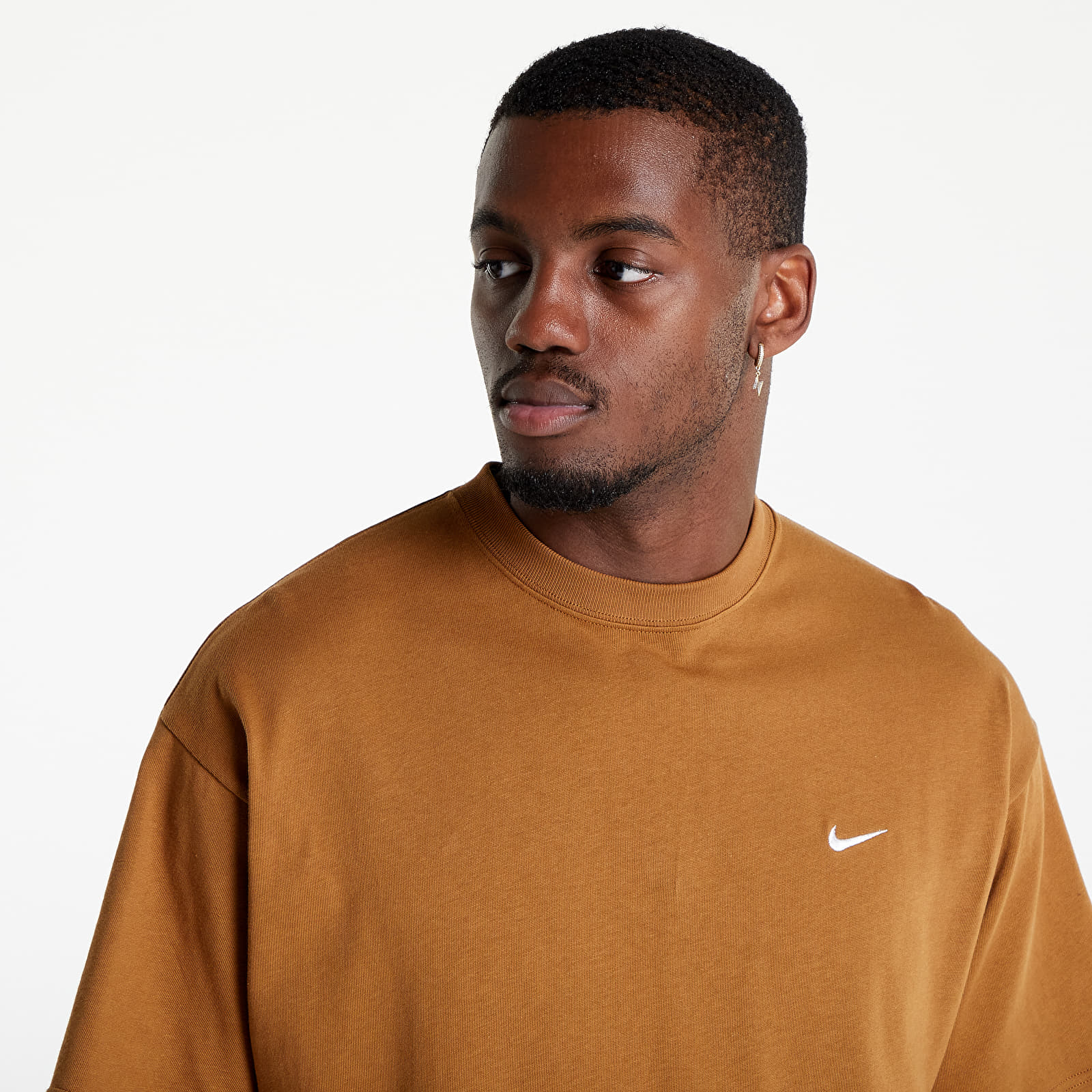 Magliette Nike Solo Swoosh Men's T-Shirt Ale Brown/ White