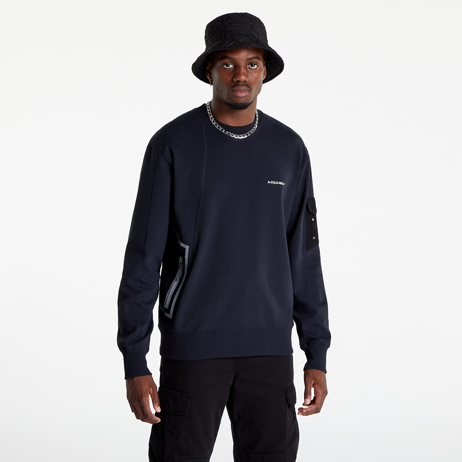 【A-COLD-WALL】BLACK POLYGON TECHNICAL CREWNECK A-COLD-WALL* cotton sweatshirt Polygon Technical Crewneck PRM EU