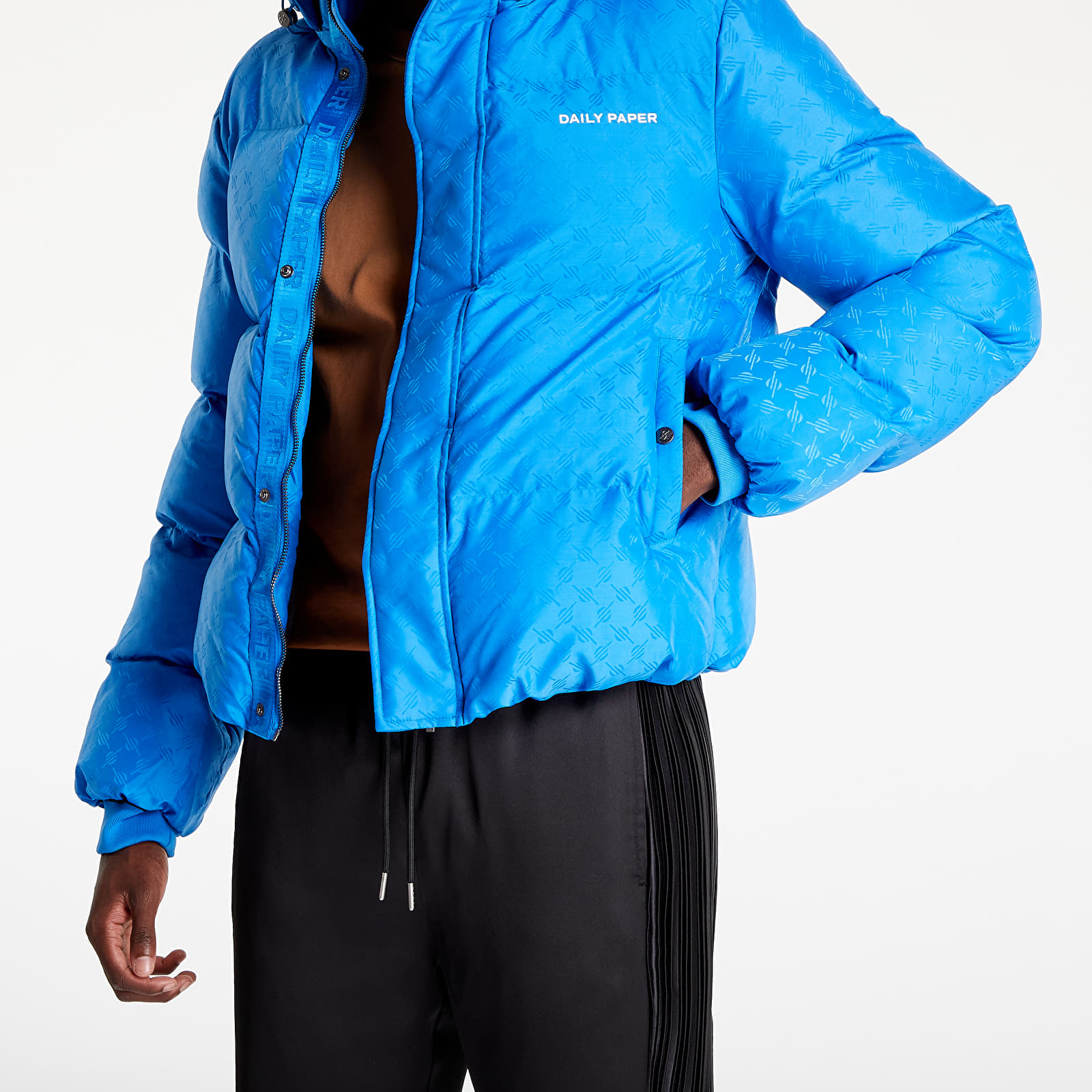 Jackets Daily Paper Navan Puffer Jacket Blue Monogram