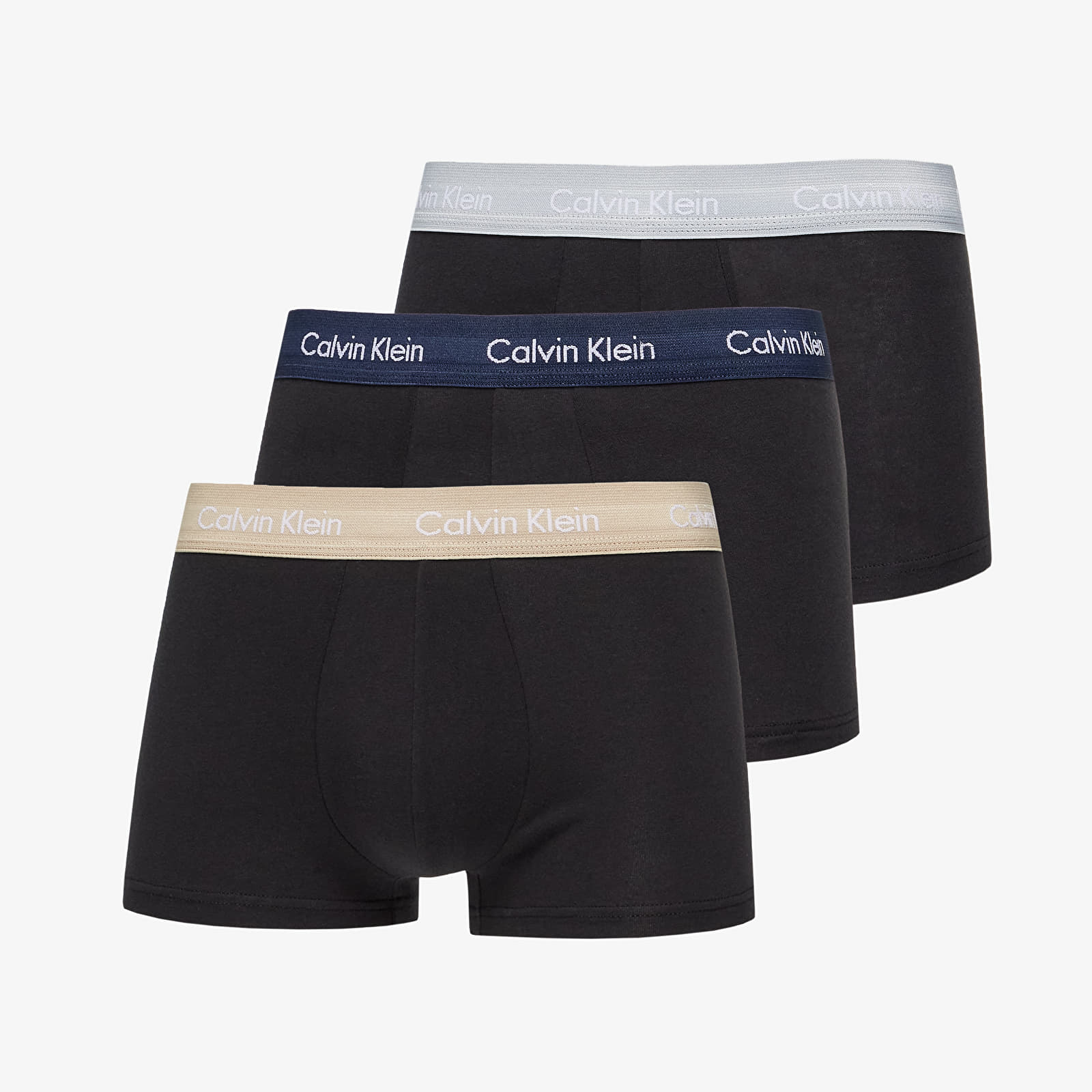 Boxer shorts Calvin Klein Cotton Stretch Low Rise Trunk 3-Pack Black/ Shoreline/ Clem/ Travertine WB