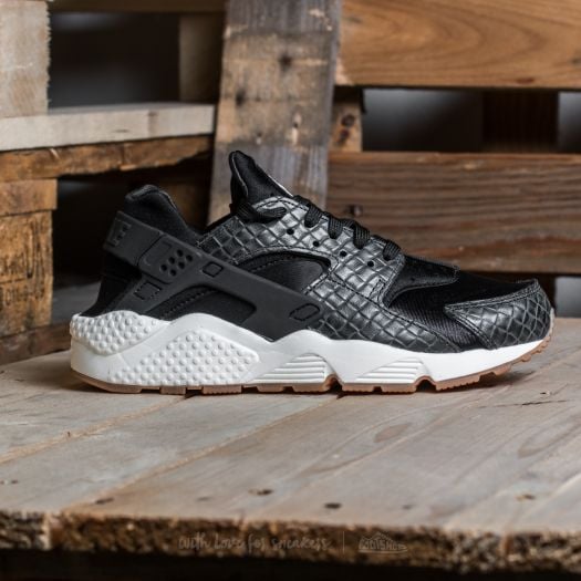 Chaussures et baskets femme Nike Wmns Air Huarache Run Premium Black Black Sail Gum Medium Brown Footshop