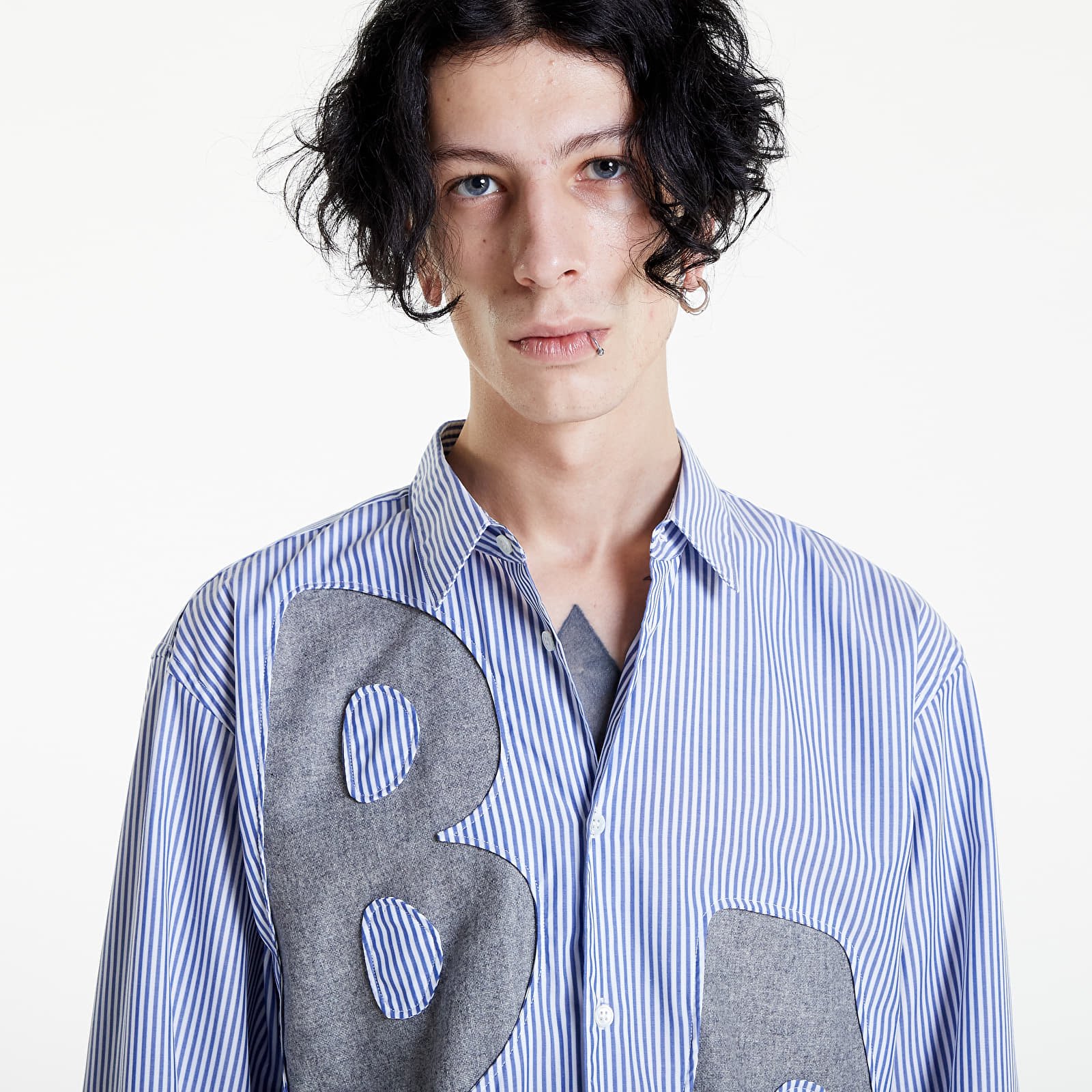 Chemises Comme Des Garçons SHIRT Mens Shirt Woven Striped White / Blue