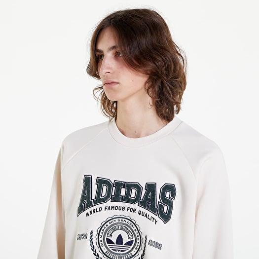 Adidas white crew neck sweatshirt discount