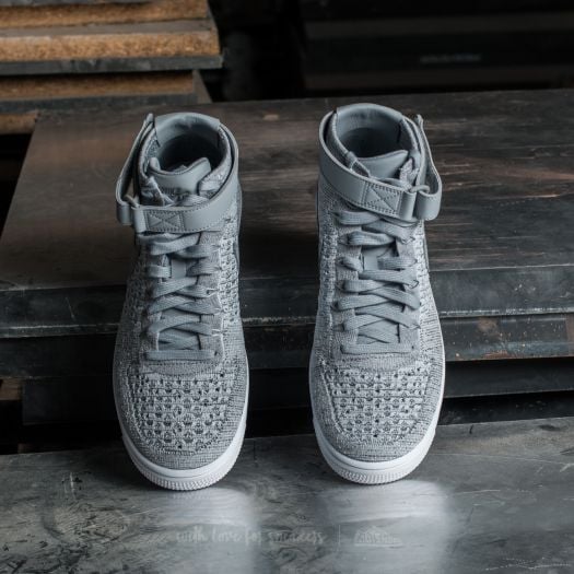 Men s shoes Nike AF1 Ultra Flyknit Mid Wolf Grey Wolf Grey White Footshop