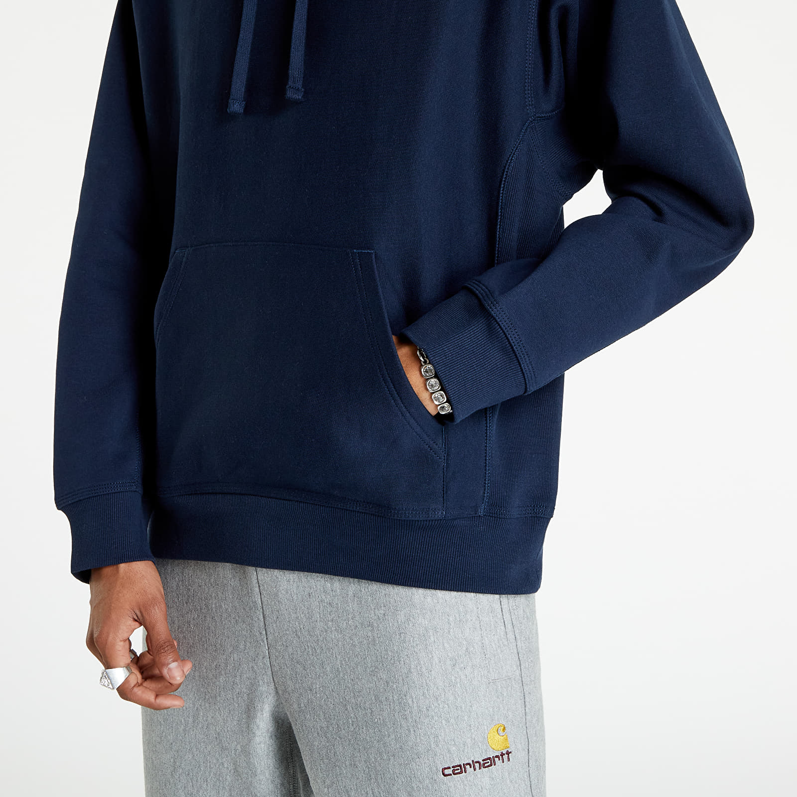 Bluzy Carhartt WIP Hooded American Script Sweat Blue