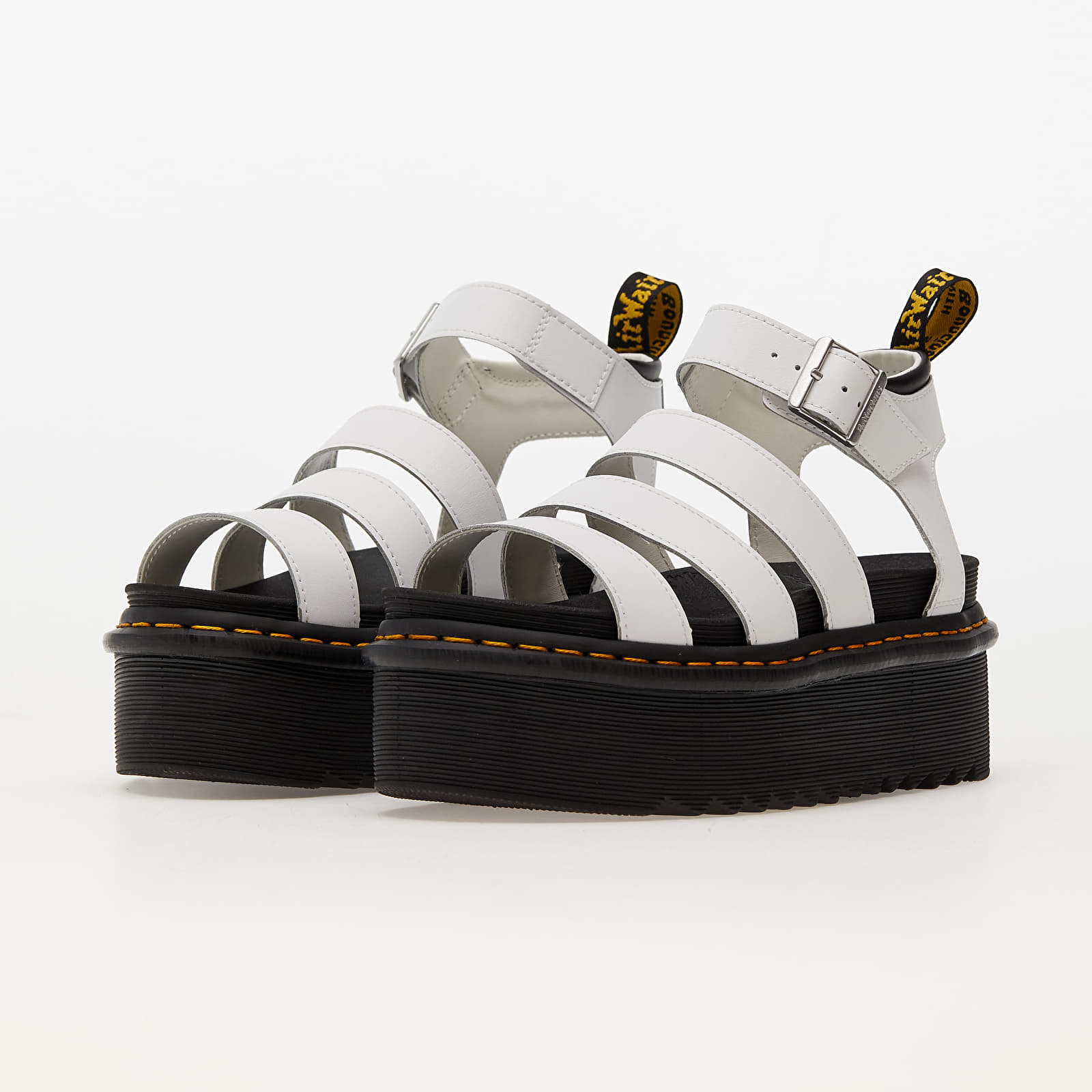 [DR.MARTENS] Blaire Quad White Hydro ☆ Women's shoes Dr. Martens Blaire Quad Hydro Leather Platform