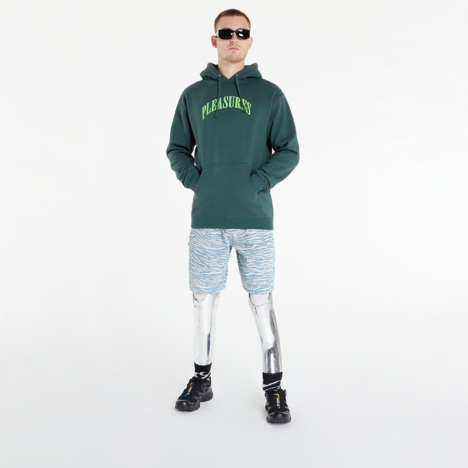 Pleasures green hoodie clearance