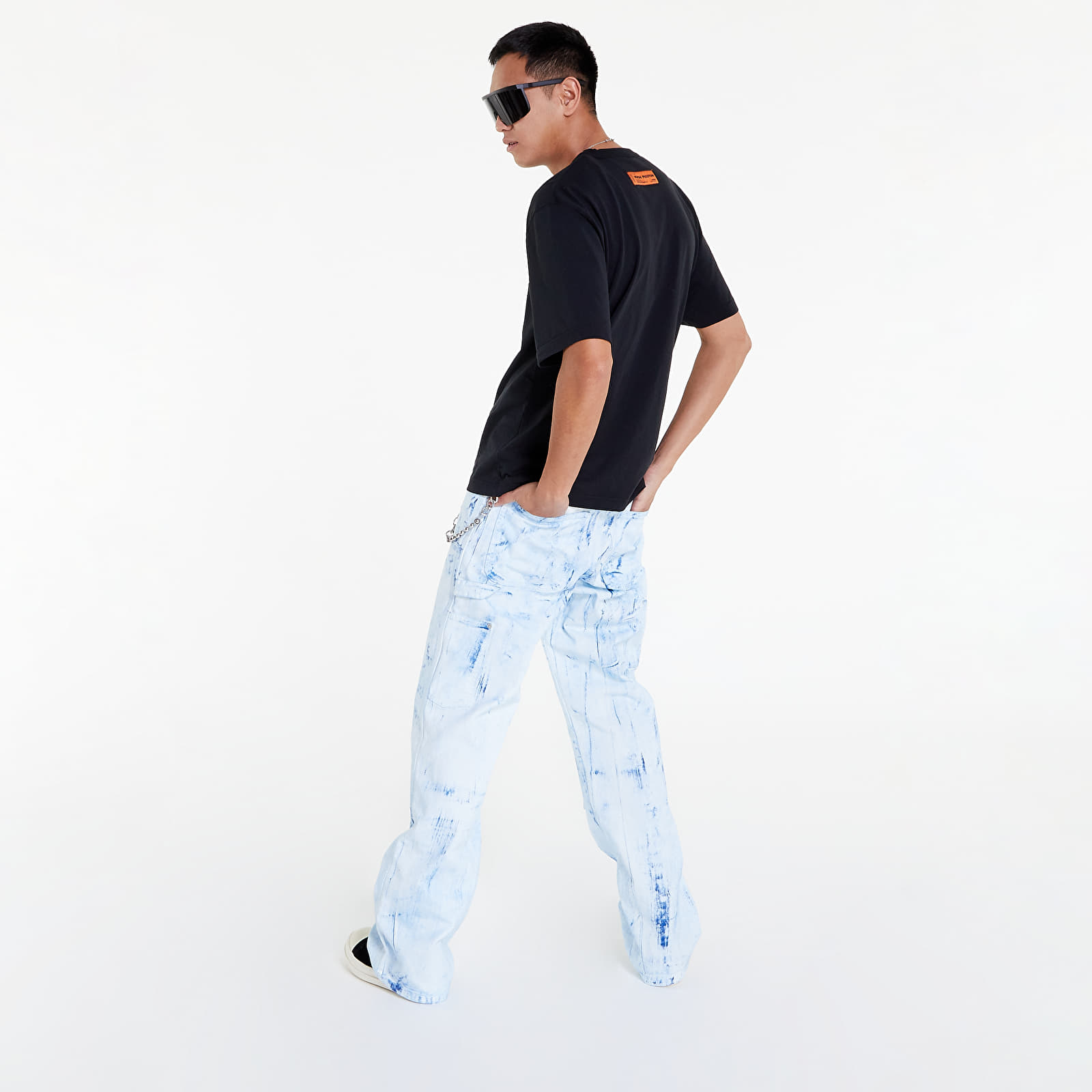 Broeken en spijkerbroeken HERON PRESTON Overdyed Spray Canvas Carpenter Jeans Blue