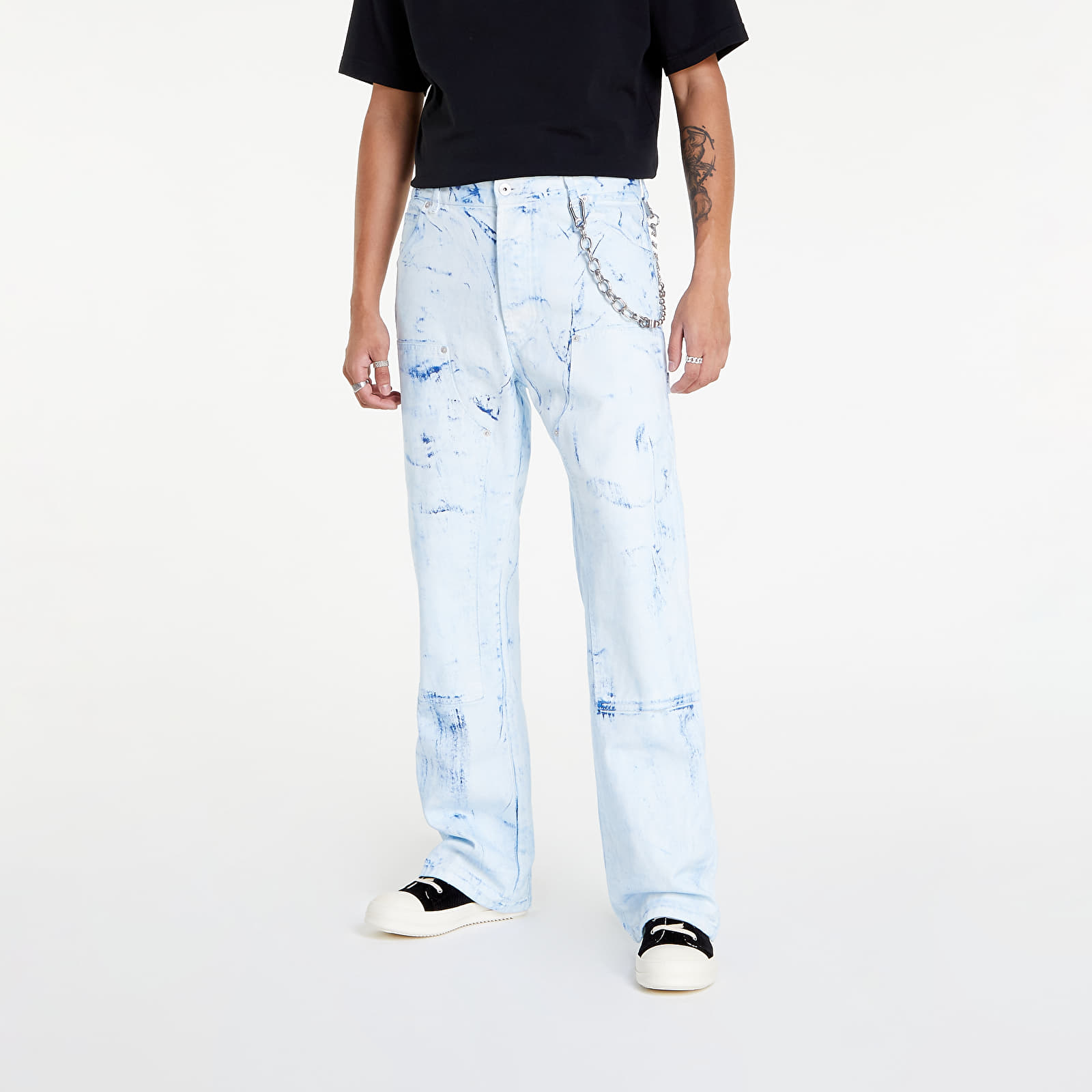 Broeken en spijkerbroeken HERON PRESTON Overdyed Spray Canvas Carpenter Jeans Blue