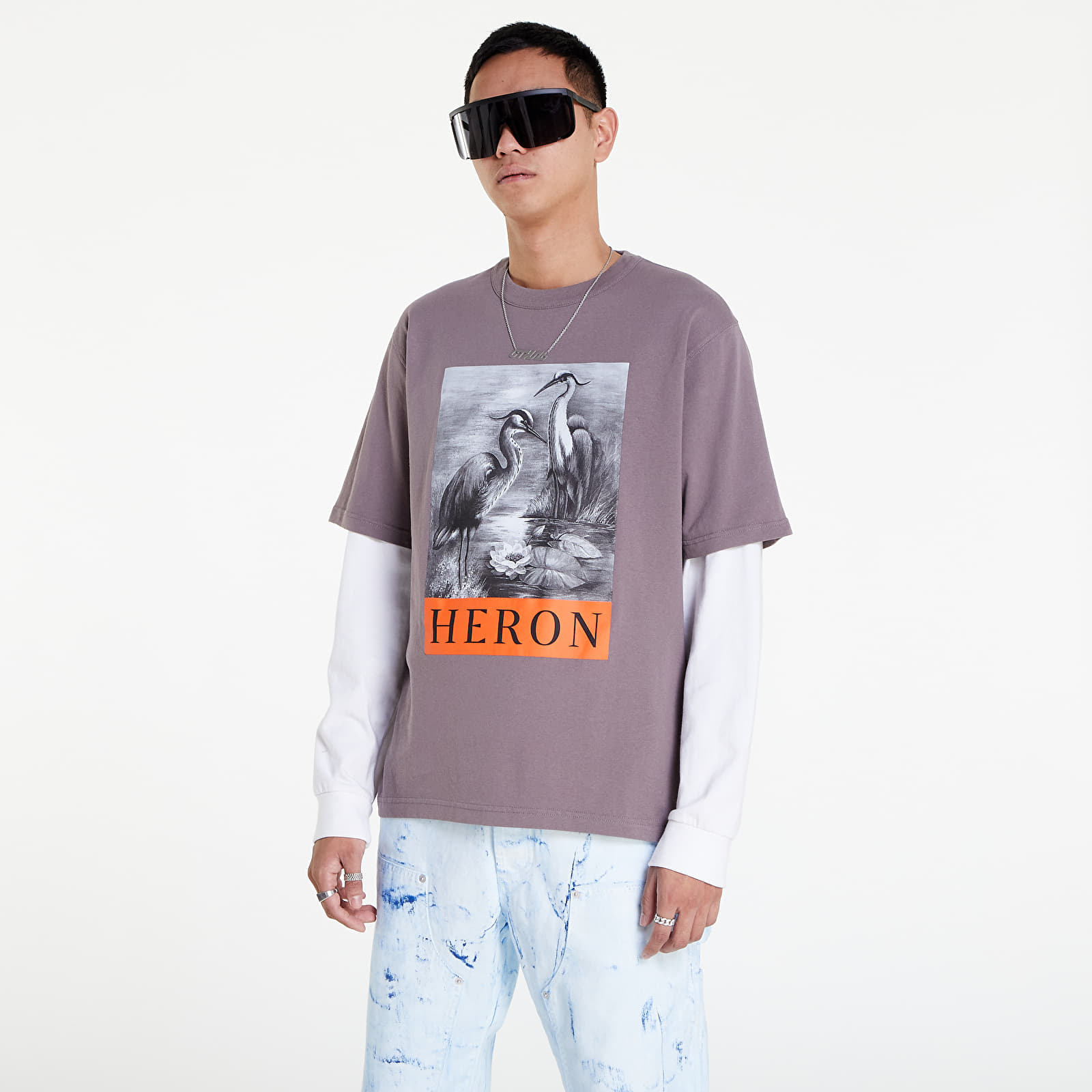 T-shirts HERON PRESTON Heron Bw Ss Tee Grey/ Black
