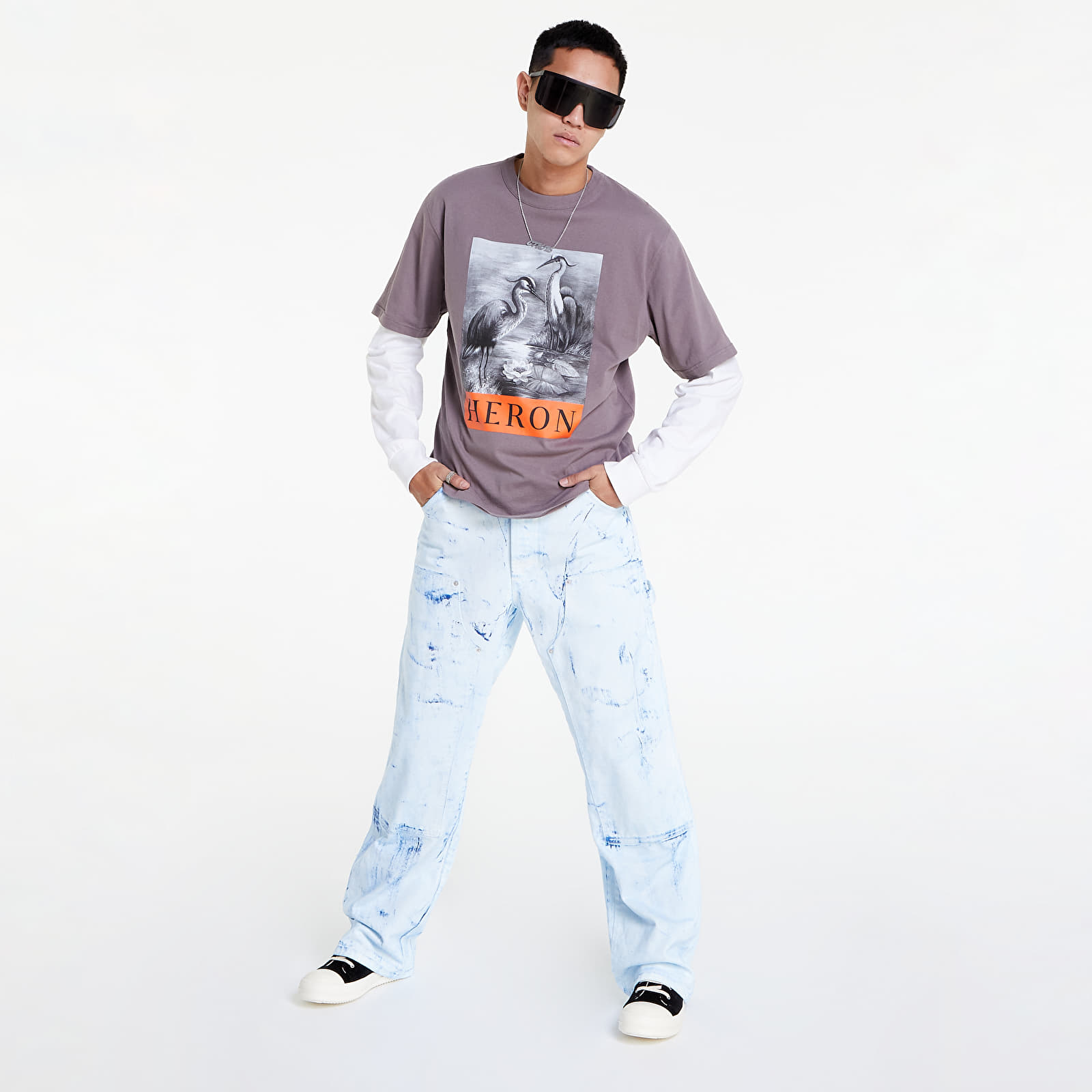 T-shirts HERON PRESTON Heron Bw Ss Tee Grey/ Black