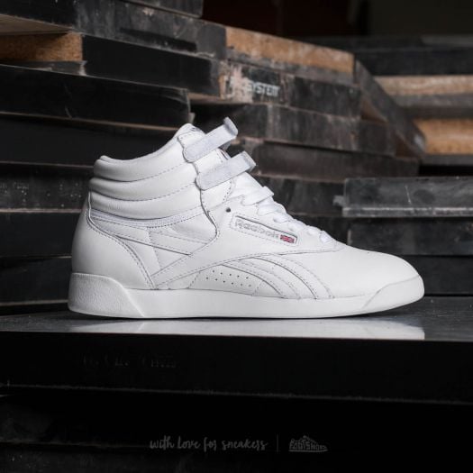 Frauen Reebok Freestyle Hi OG Lux White Grey Gold Red Footshop
