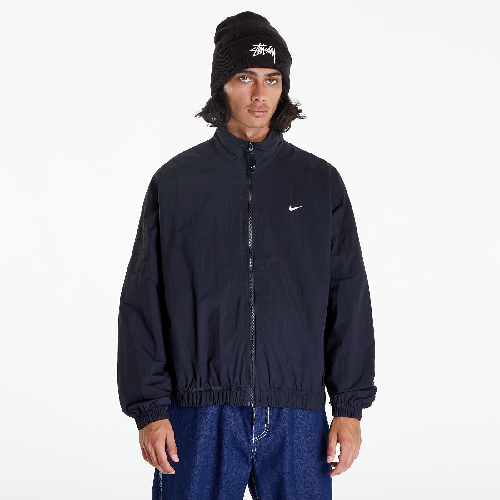 Levně Nike Sportswear Solo Swoosh Men's Track Jacket Black/ White