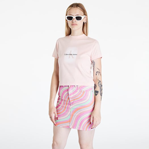 T-shirt Calvin Klein Jeans Spray Monologo Baby Pink