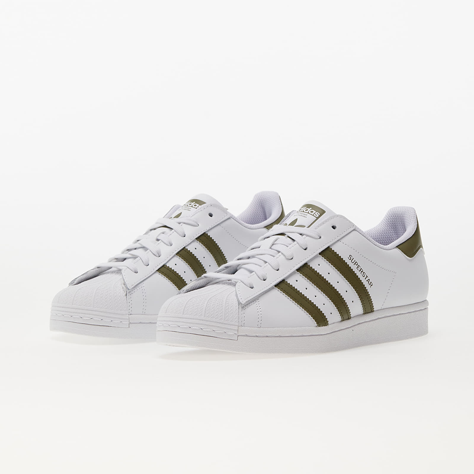 Adidas superstar white olive store